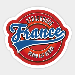 Strasbourg Grand Est region France retro logo. Sticker